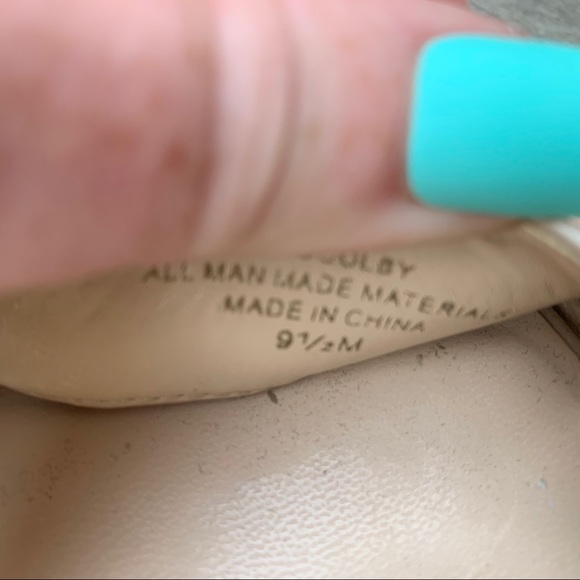 GUESS Nude Patent Leather Cork Platform Sandals - Picture 6 of 6